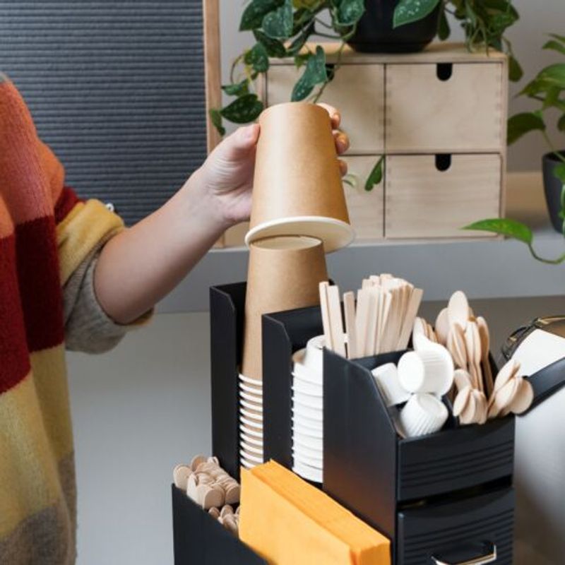 Casa si Gradina - Bucatarie si vesela - Organizare si depozitare bucatarie - Suporturi tacamuri si vase - Organizator pentru cafea si ceai Navaris cu compartimente si 2 sertare, 50262.01 - Infinity.ro