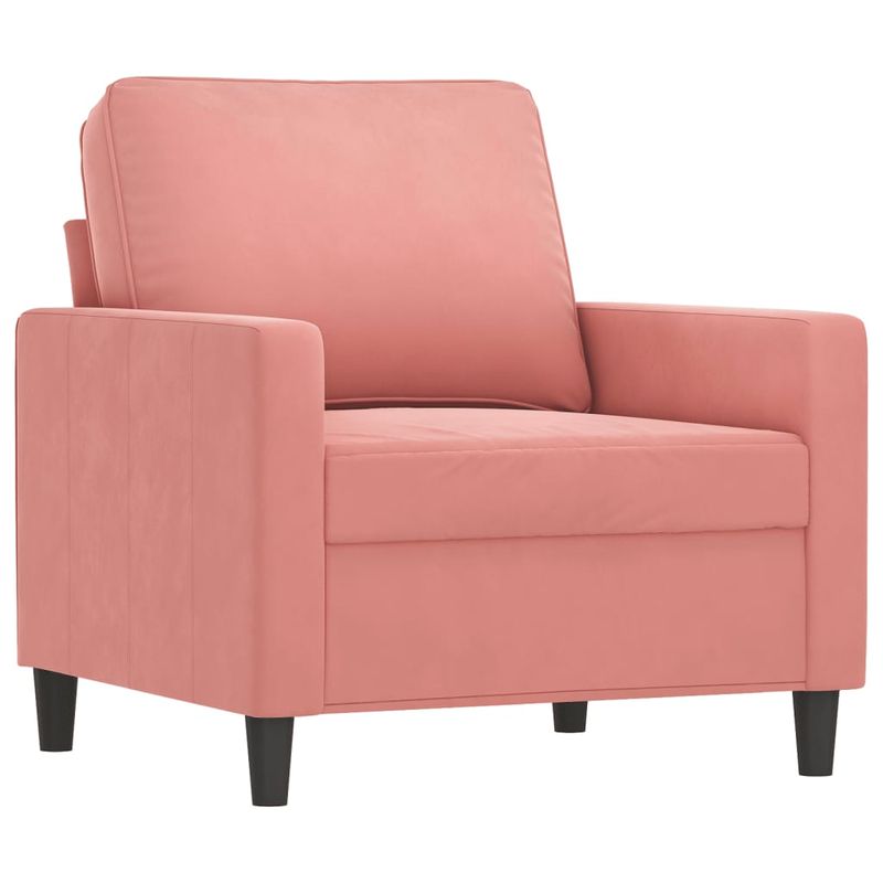 Casa si Gradina - Mobilier - Scaune si fotolii - Fotolii - Fotoliu canapea cu taburet, catifea, roz, 60 cm, model 1 - Infinity.ro