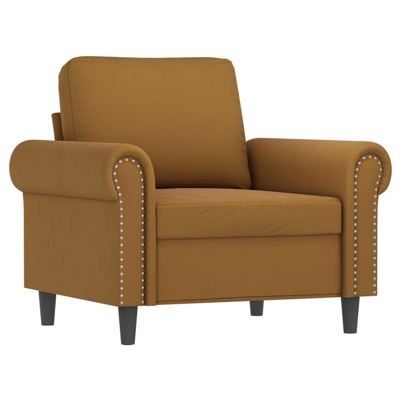 Casa si Gradina - Mobilier - Scaune si fotolii - Fotolii - Fotoliu canapea, catifea, maro, 60 cm, model 4 - Infinity.ro