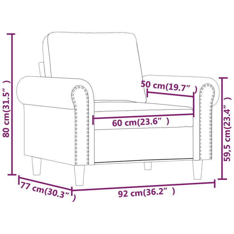 Casa si Gradina - Mobilier - Scaune si fotolii - Fotolii - Fotoliu canapea, catifea, maro, 60 cm, model 4 - Infinity.ro