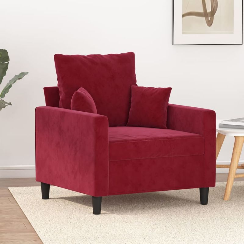 Casa si Gradina - Mobilier - Canapele si coltare - Canapele - Canapea de o persoana, catifea, rosu vin, 60 cm, model 2 - Infinity.ro