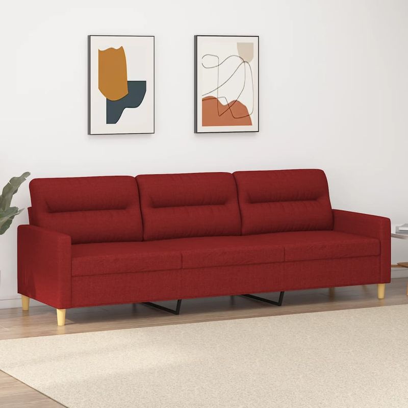 Casa si Gradina - Mobilier - Canapele si coltare - Canapele - Canapea cu 3 locuri, textil, rosu vin, 210 cm, model 3 - Infinity.ro