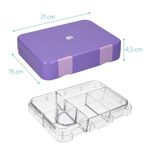Casa si Gradina - Bucatarie si vesela - Organizare si depozitare bucatarie - Cutii alimentare - Cutie de pranz Bento Box cu compartimente variabile, 21 x 15 x 4,5 cm, 49877.01.38 - Infinity.ro