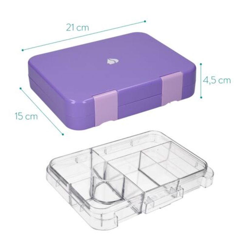 Casa si Gradina - Bucatarie si vesela - Organizare si depozitare bucatarie - Cutii alimentare - Cutie de pranz Bento Box cu compartimente variabile, 21 x 15 x 4,5 cm, 49877.01.38 - Infinity.ro