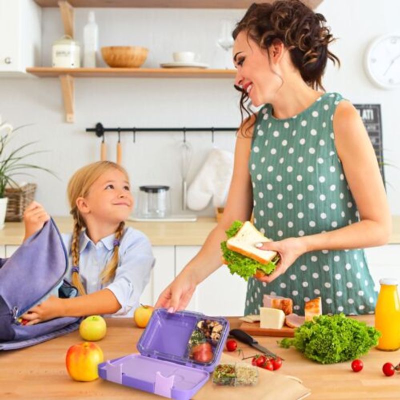 Casa si Gradina - Bucatarie si vesela - Organizare si depozitare bucatarie - Cutii alimentare - Cutie de pranz Bento Box cu compartimente variabile, 21 x 15 x 4,5 cm, 49877.01.38 - Infinity.ro