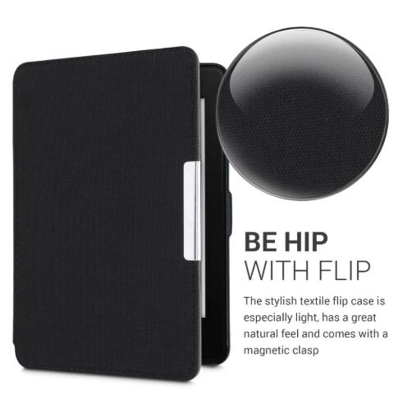 Laptop, Telefoane si Tablete - Telefoane mobile si accesorii - Accesorii Telefoane - Huse telefoane - Husa pentru Kindle Paperwhite 7, Textil, Negru, Kwmobile, 49487.01 - Infinity.ro