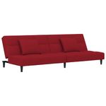 Casa si Gradina - Mobilier - Canapele si coltare - Canapele - Canapea extensibila cu 2 locuri, 2 perne, catifea, rosu vin, model 2 - Infinity.ro