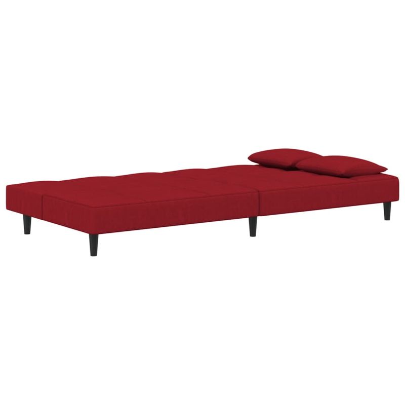 Casa si Gradina - Mobilier - Canapele si coltare - Canapele - Canapea extensibila cu 2 locuri, 2 perne, catifea, rosu vin, model 2 - Infinity.ro