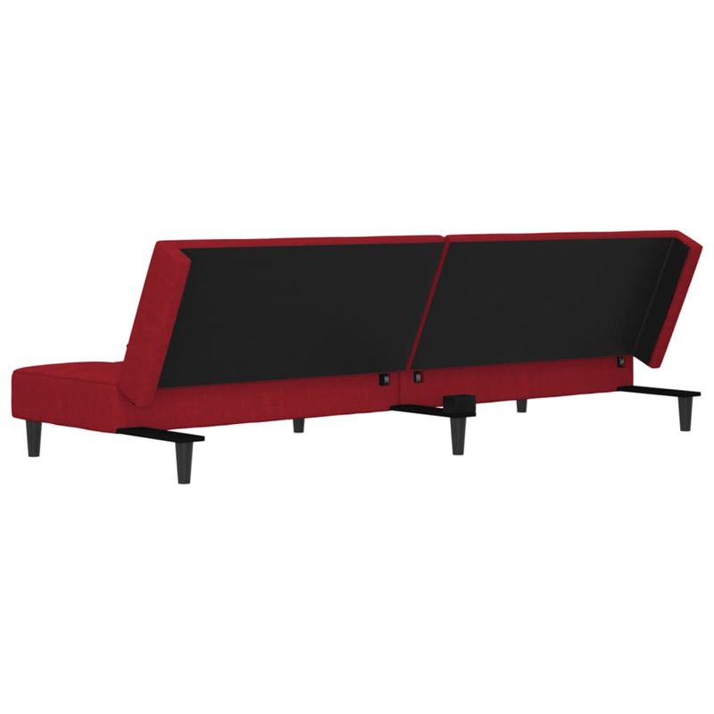 Casa si Gradina - Mobilier - Canapele si coltare - Canapele - Canapea extensibila cu 2 locuri, 2 perne, catifea, rosu vin, model 2 - Infinity.ro