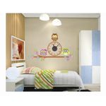 Casa si Gradina - Decoratiuni - Tapet - Ceas decorativ de perete, Bufnite, Ceas cu Autocolant, 55 cm, CD871 - Infinity.ro