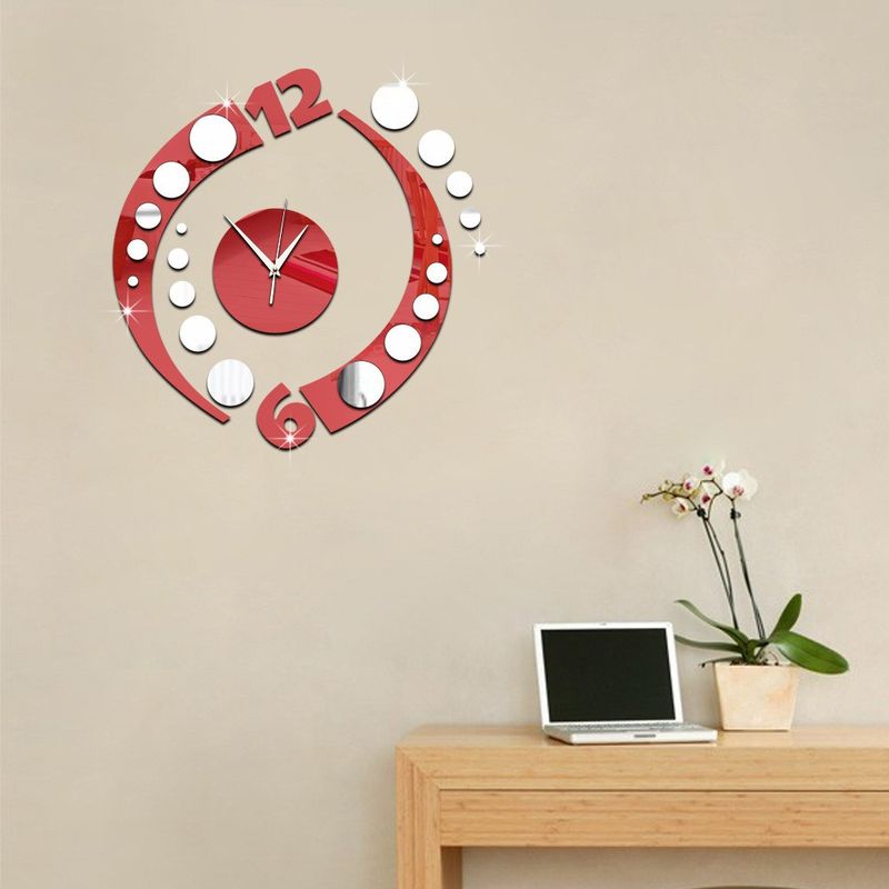 Casa si Gradina - Decoratiuni - Decoratiuni perete - Ceas decorativ de perete, Asimetric, Oglinda acrilica, 36 cm, MC-016 - Infinity.ro