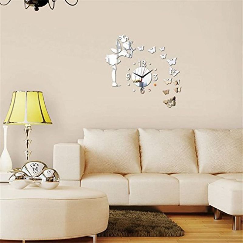 Casa si Gradina - Decoratiuni - Decoratiuni perete - Ceas decorativ de perete, Zana, Oglinda acrilica, 22 cm, WC-1488 - Infinity.ro