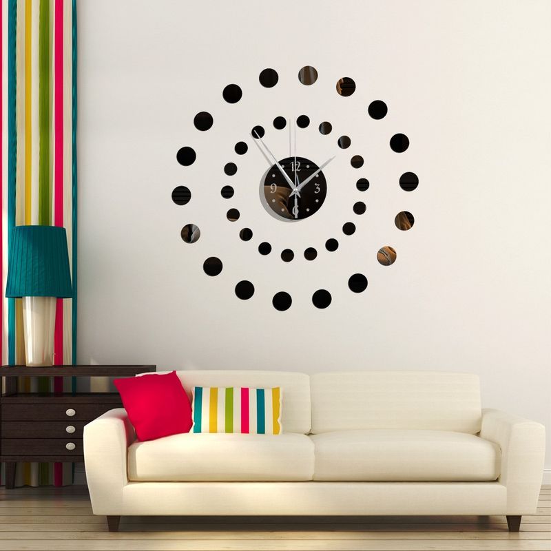 Casa si Gradina - Decoratiuni - Decoratiuni perete - Ceas decorativ de perete, Rotund, Oglinda acrilica, 25 cm, MC-073 - Infinity.ro
