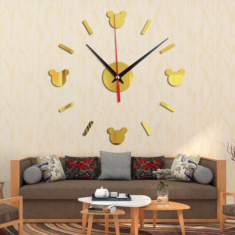 Casa si Gradina - Decoratiuni - Decoratiuni perete - Ceas decorativ de perete, Mickey Mouse, Oglinda acrilica, 40 cm, MC-053 - Infinity.ro