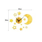 Casa si Gradina - Decoratiuni - Decoratiuni perete - Ceas decorativ de perete, Luna, Stele, Oglinda acrilica, 45 cm, MC-080 - Infinity.ro