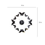 Casa si Gradina - Decoratiuni - Decoratiuni perete - Ceas decorativ de perete, Fluturi, Oglinda acrilica, 40 cm, MC-035 - Infinity.ro