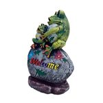 Casa si Gradina - Decoratiuni - Obiecte decorative - Accesorii decorative - Statueta decorativa, Broscute Welcome, multicolor, 29 cm, DV79-9 - Infinity.ro