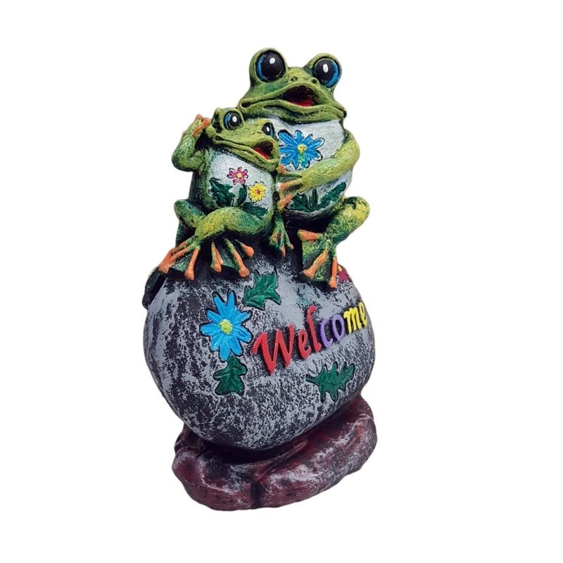 Casa si Gradina - Decoratiuni - Obiecte decorative - Accesorii decorative - Statueta decorativa, Broscute Welcome, multicolor, 29 cm, DV79-9 - Infinity.ro