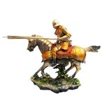 Casa si Gradina - Decoratiuni - Obiecte decorative - Accesorii decorative - Statueta decorativa, Cavaler cu cal pentru turnir, auriu, 27 cm, 1603G - Infinity.ro