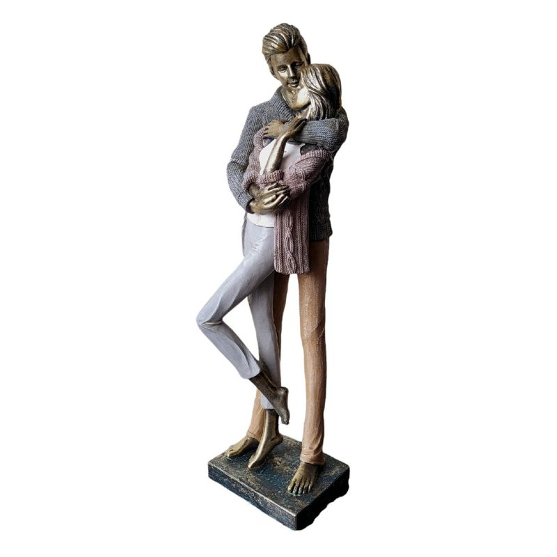 Casa si Gradina - Decoratiuni - Obiecte decorative - Accesorii decorative - Statueta decorativa, Cuplu Indragostiti, argintiu, 44 cm, DVH004 - Infinity.ro