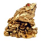Carti si Birotica - Birotica - Accesorii de birou - Pusculite - Pusculita Broasca Feng Shui, 15 cm, auriu, DVSAK186 - Infinity.ro