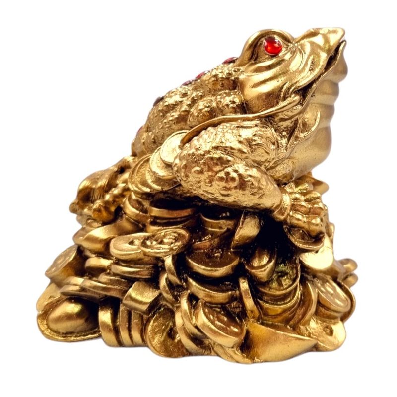 Carti si Birotica - Birotica - Accesorii de birou - Pusculite - Pusculita Broasca Feng Shui, 15 cm, auriu, DVSAK186 - Infinity.ro