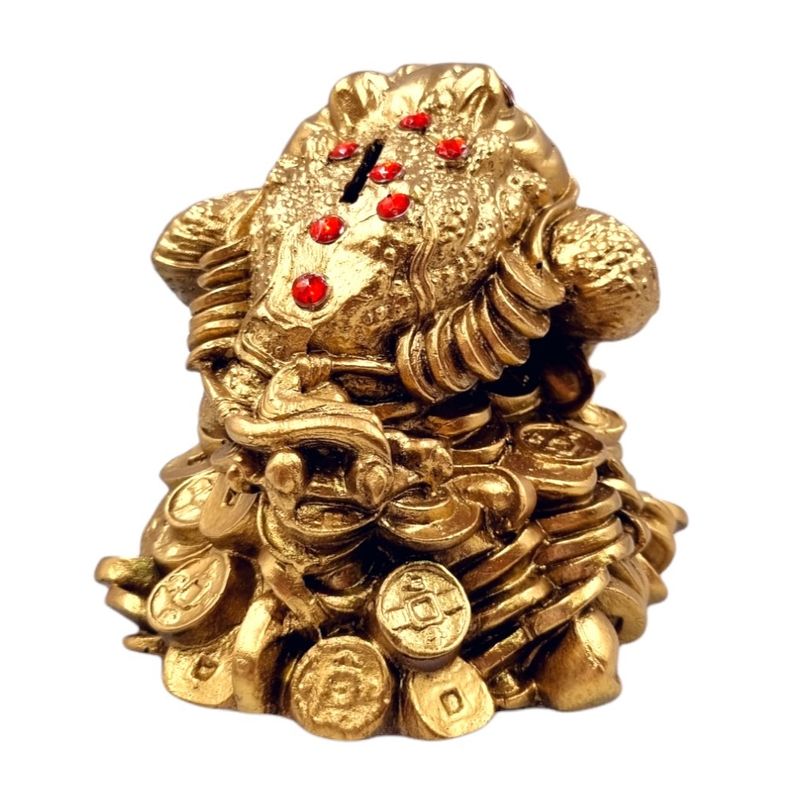 Carti si Birotica - Birotica - Accesorii de birou - Pusculite - Pusculita Broasca Feng Shui, 15 cm, auriu, DVSAK186 - Infinity.ro