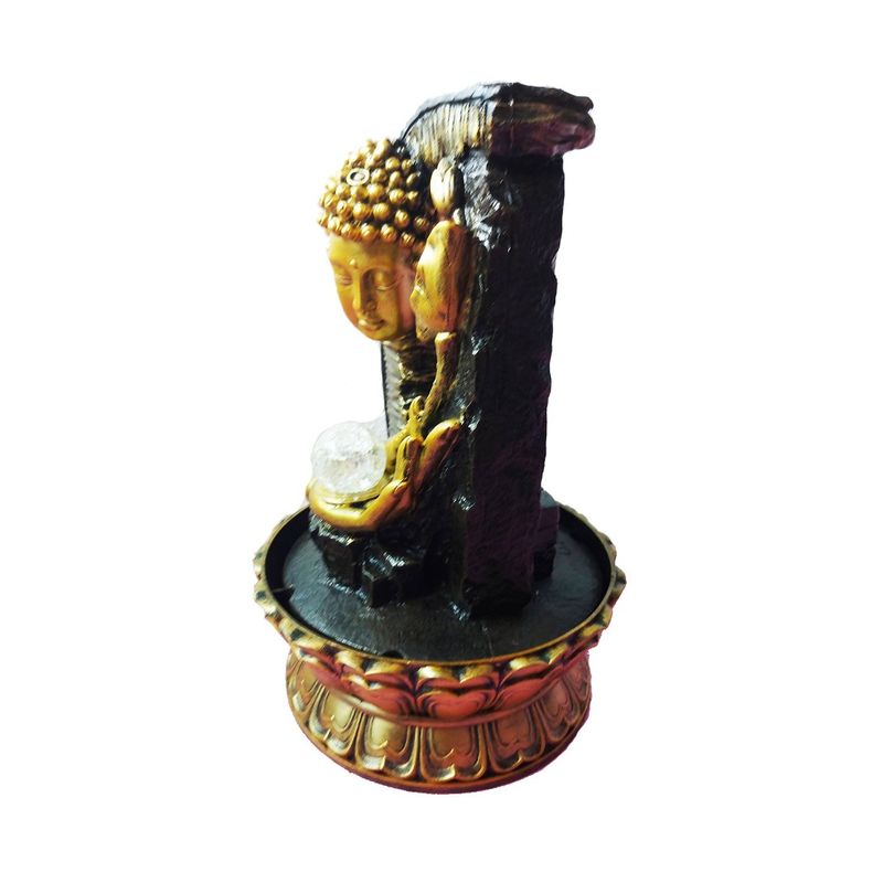 Casa si Gradina - Gradina si terasa - Decoratiuni exterior - Ornamente gradina - Fantana arteziana, cu buton On/off, Buddha, bila si leduri, 40 cm, XL1923 - Infinity.ro