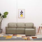 Casa si Gradina - Mobilier - Canapele si coltare - Canapele - Canapea extensibila modulara, 3 locuri, piele ecologica, cappuccino - Infinity.ro
