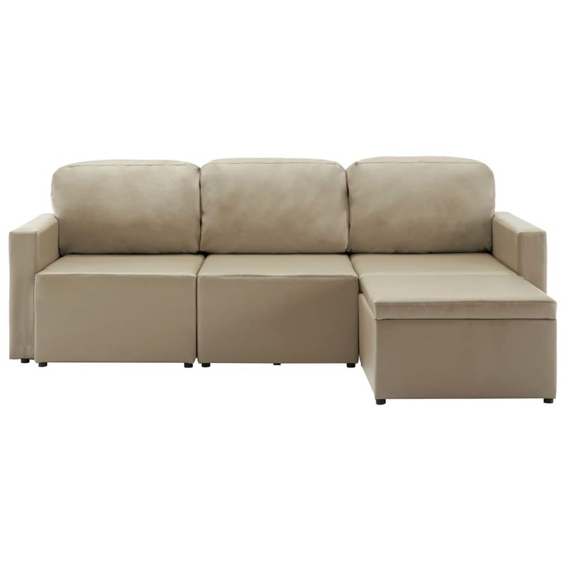 Casa si Gradina - Mobilier - Canapele si coltare - Canapele - Canapea extensibila modulara, 3 locuri, piele ecologica, cappuccino - Infinity.ro