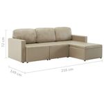 Casa si Gradina - Mobilier - Canapele si coltare - Canapele - Canapea extensibila modulara, 3 locuri, piele ecologica, cappuccino - Infinity.ro