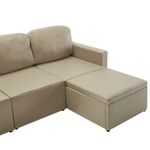Casa si Gradina - Mobilier - Canapele si coltare - Canapele - Canapea extensibila modulara, 3 locuri, piele ecologica, cappuccino - Infinity.ro