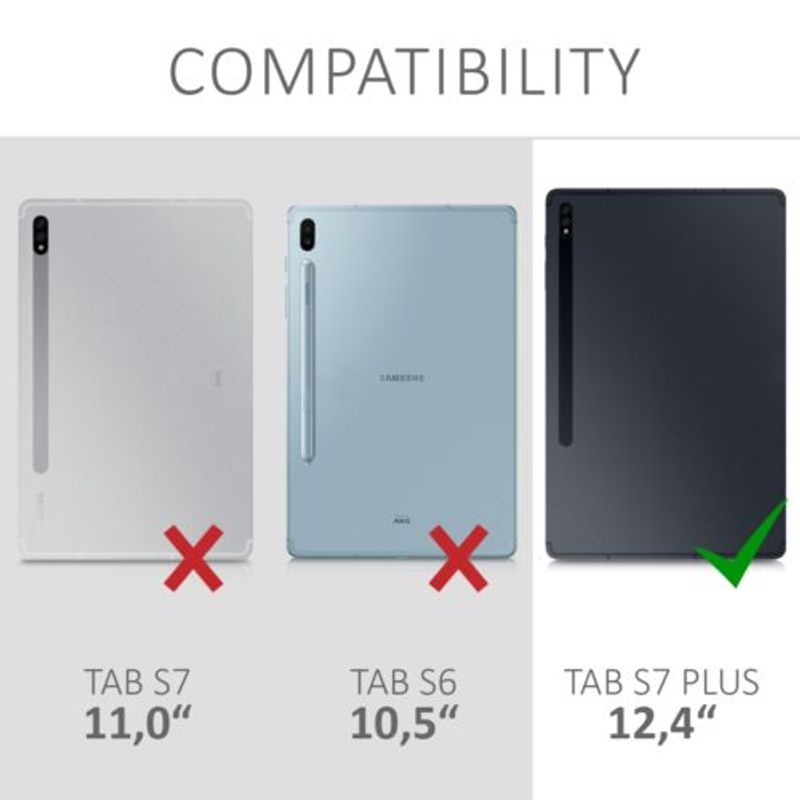 Laptop, Telefoane si Tablete - Tablete si accesorii tablete - Accesorii Tablete - Folii protectie tablete - Set 2 Folii de protectie pentru tableta Samsung Galaxy Tab S7 Plus/Tab S7 FE , Kwmobile, Transparent, Plastic, 52920.1 - Infinity.ro