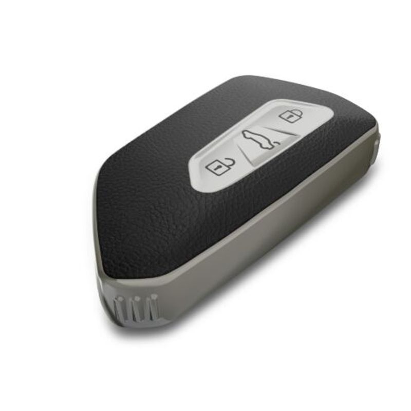 Auto si Moto - Electronice auto - Accesorii electronice auto - Husa Cheie Auto pentru VW/Skoda/Seat, 3 Butoane, Kwmobile, Silicon, Negru/Silver, 55232.01 - Infinity.ro