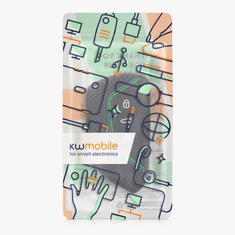 Auto si Moto - Electronice auto - Accesorii electronice auto - Husa Cheie Auto pentru VW/Skoda/Seat, 3 Butoane, Kwmobile, Silicon, Negru, 54313.05 - Infinity.ro