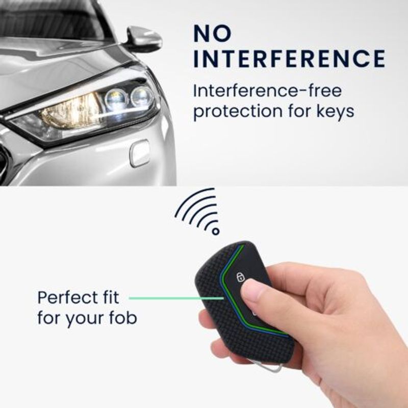 Auto si Moto - Electronice auto - Accesorii electronice auto - Husa Cheie Auto pentru VW/Skoda/Seat, 3 Butoane, Kwmobile, Silicon, Negru, 54313.05 - Infinity.ro