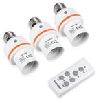Casa si Gradina - Corpuri si surse de iluminat - Accesorii corpuri de iluminat - Set 3 Adaptoare dulie E27 cu telecomanda, Kwmobile, Alb, Plastic, 40809 - Infinity.ro