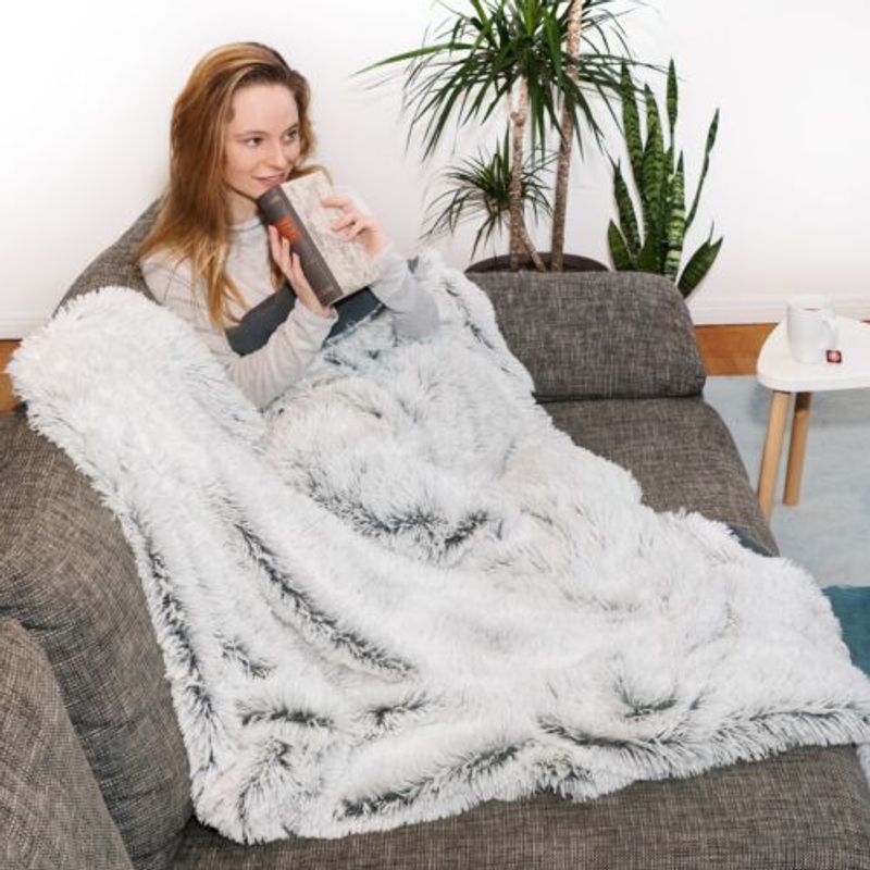 Casa si Gradina - Textile si covoare - Pături și cuverturi - Pături - Patura Navaris reversibila cu blana, 150 x 200 cm, gri, 49847.22.02 - Infinity.ro