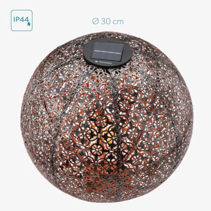 Casa si Gradina - Corpuri si surse de iluminat - Iluminat exterior - Lampi solare - Lampa solara de exterior Navaris, Iluminare LED, 30 cm, Pornire/oprire automata, 47543.07 - Infinity.ro