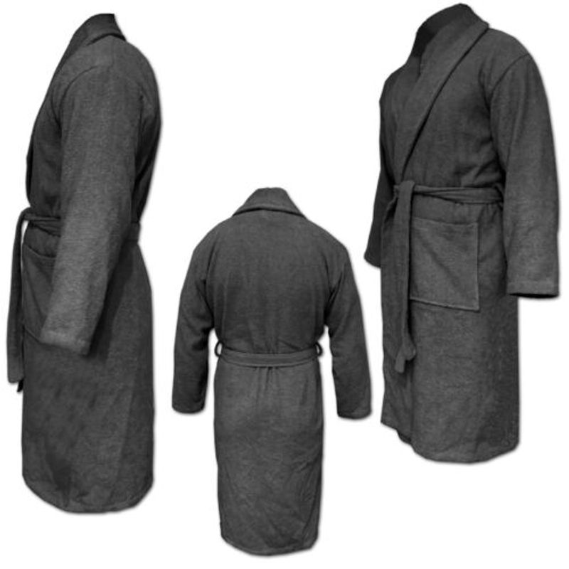 Casa si Gradina - Textile si covoare - Textile baie - Halate de baie - Halat de baie unisex Homelevel, M, Gri, Bumbac organic, 54845.73.2 - Infinity.ro