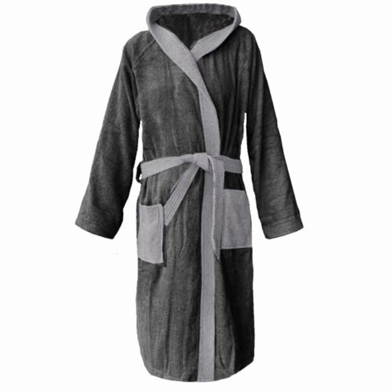 Casa si Gradina - Textile si covoare - Textile baie - Halate de baie - Halat de baie din tesatura Homelevel, XL, Gri, Bumbac organic, 54856.22.4 - Infinity.ro