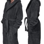 Casa si Gradina - Textile si covoare - Textile baie - Halate de baie - Halat de baie din tesatura Homelevel, 3XL, Negru, Bumbac organic, 54856.73.33 - Infinity.ro