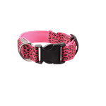 Petshop - Accesorii petshop - Zgarzi, lese si hamuri - Zgarzi - Zgarda LED pentru caini si pisici, model leopard, 36 cm, marimea S, roz - Infinity.ro
