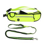 Petshop - Accesorii petshop - Zgarzi, lese si hamuri - Lese - Centura de talie pentru alergare cu lesa elastica pentru caine, poliester, lesa 1.8 m, verde - Infinity.ro