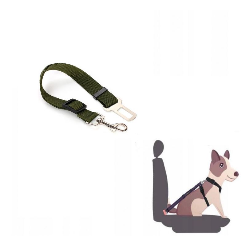 Petshop - Accesorii petshop - Zgarzi, lese si hamuri - Lese - Lesa tip centura de siguranta pentru auto, pentru caini si pisici, 80 cm, verde inchis - Infinity.ro