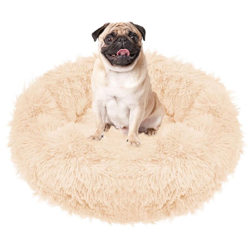 Petshop - Accesorii petshop - Culcusuri si custi - Culcusuri si saltele - Culcus pentru caini si pisici Cozy, 70 cm, marimea M, rotund, crem - Infinity.ro