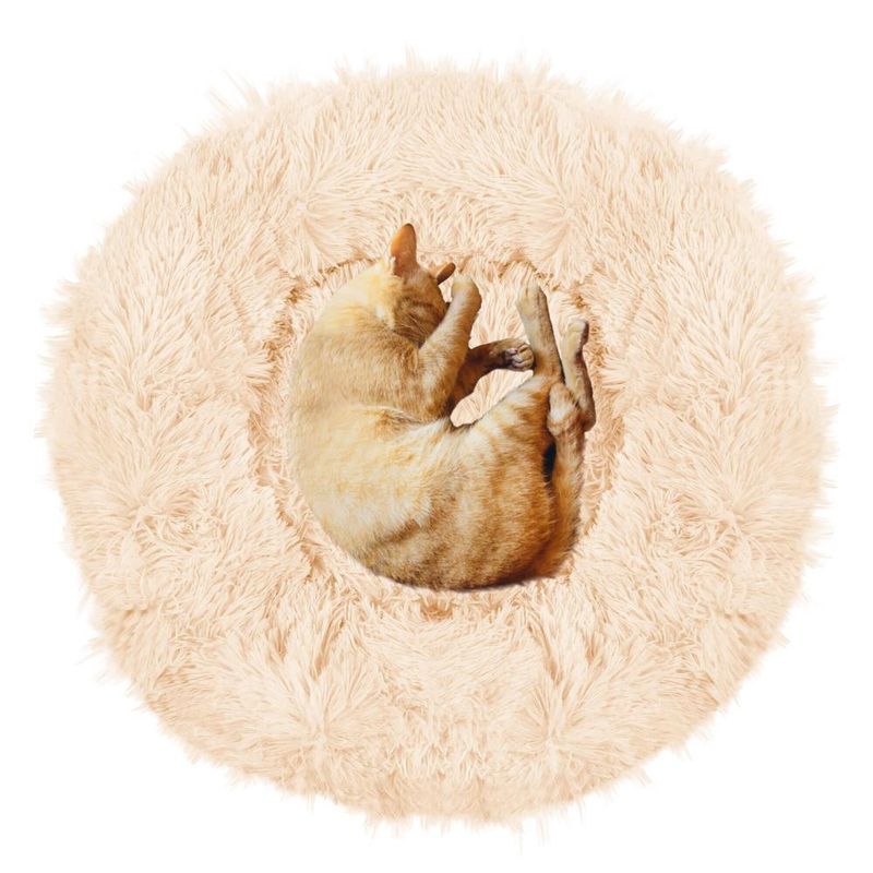 Petshop - Accesorii petshop - Culcusuri si custi - Culcusuri si saltele - Culcus pentru caini si pisici Cozy, 70 cm, marimea M, rotund, crem - Infinity.ro