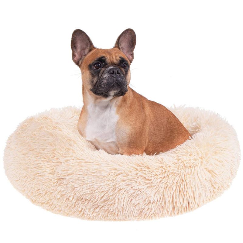 Petshop - Accesorii petshop - Culcusuri si custi - Culcusuri si saltele - Culcus pentru caini si pisici Cozy, 70 cm, marimea M, rotund, crem - Infinity.ro