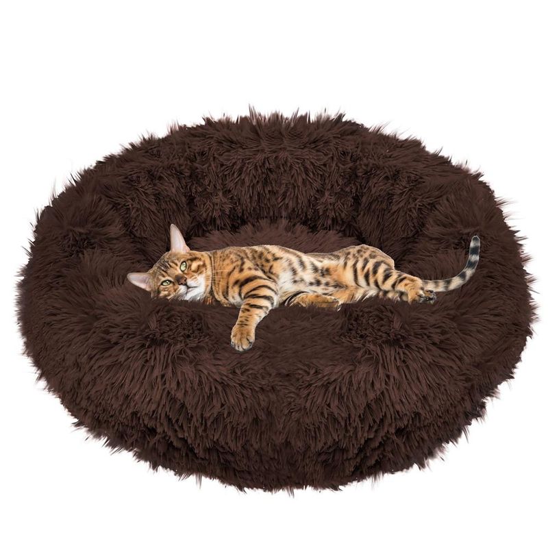 Petshop - Accesorii petshop - Culcusuri si custi - Culcusuri si saltele - Culcus pentru caini si pisici Cozy, 70 cm, marimea M, rotund, maro - Infinity.ro