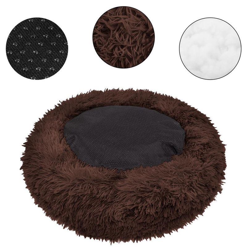 Petshop - Accesorii petshop - Culcusuri si custi - Culcusuri si saltele - Culcus pentru caini si pisici Cozy, 70 cm, marimea M, rotund, maro - Infinity.ro
